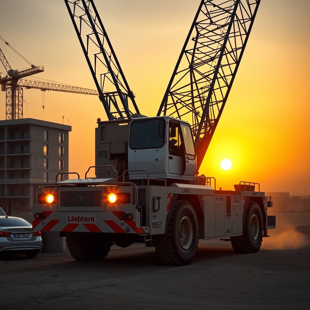 <photorealistic photo of Liebherr LTM 1055-3