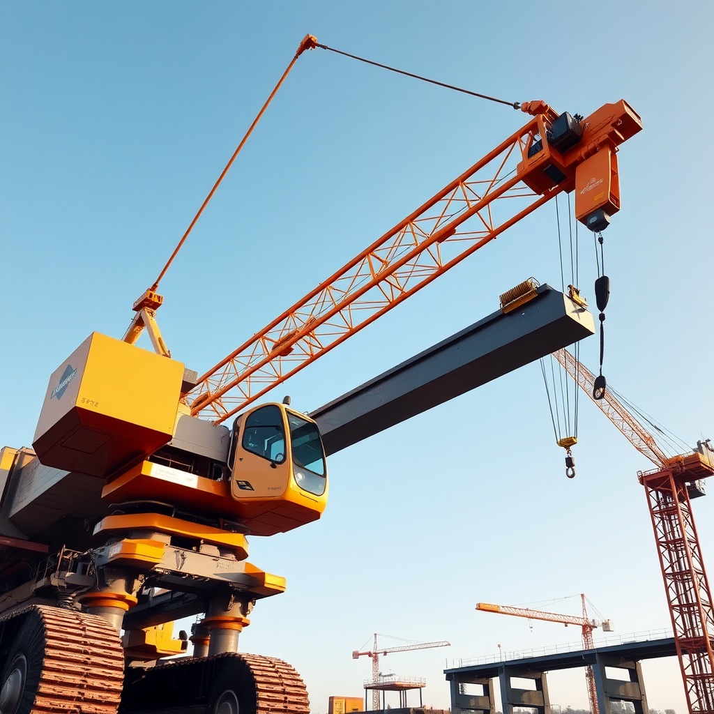 A clean photorealistic photo of a Liebherr LTM 1055-3