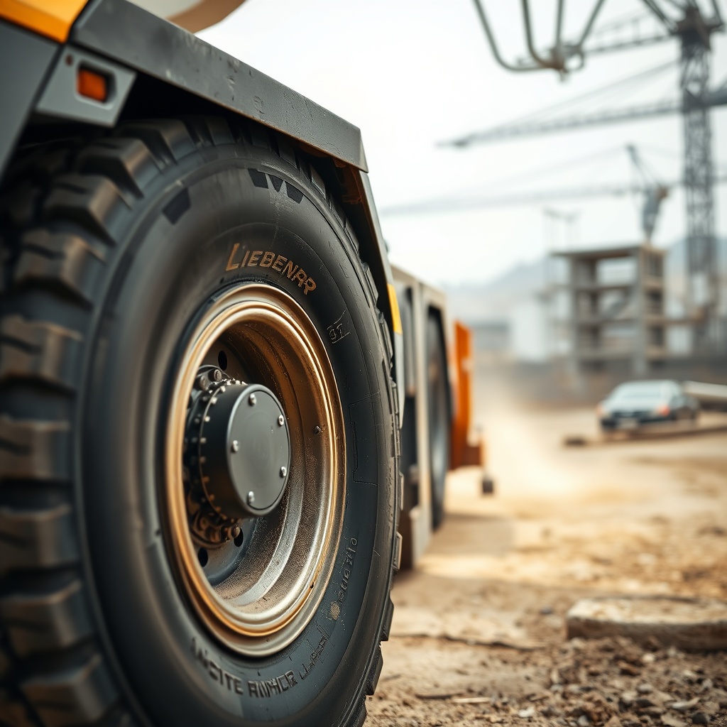 A photorealistic close-up of the Liebherr LTM 1055-3