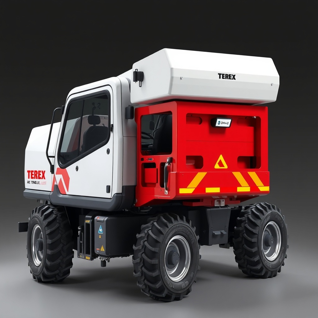Terex AC 100/4L'in 4 akslı şasisi ve uzun bomuyla şantiyede konumlanmış