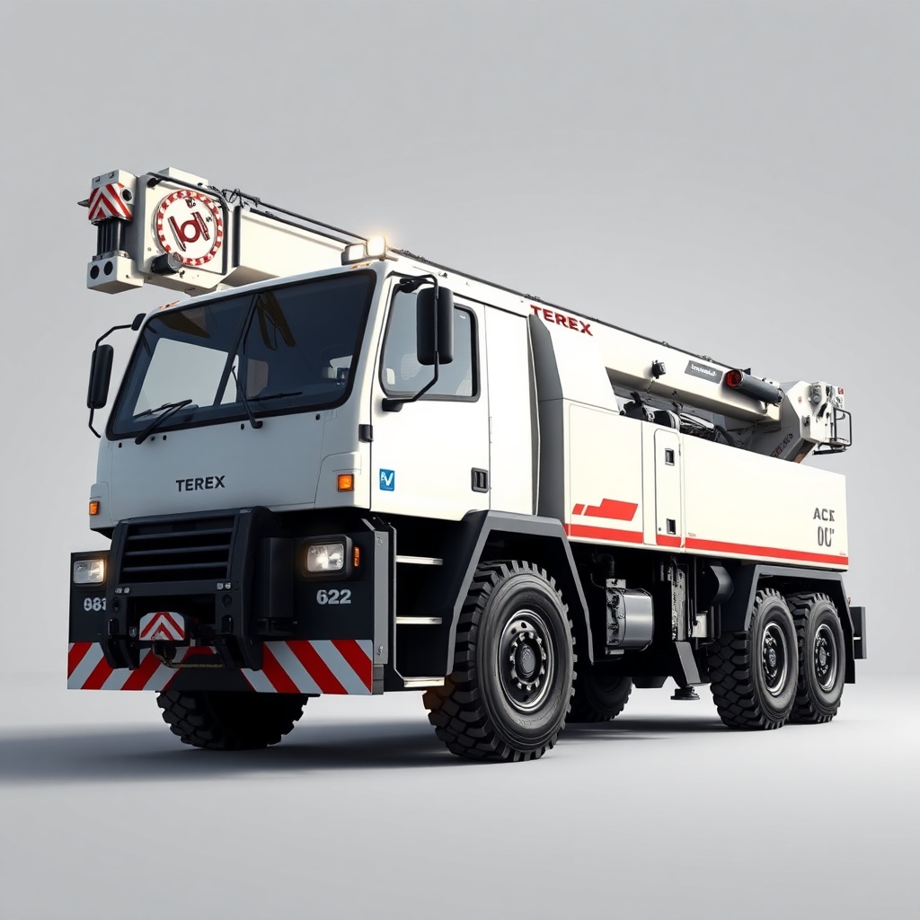 Terex AC 100/4L bir şantiyede dar bir alanda çalışırken